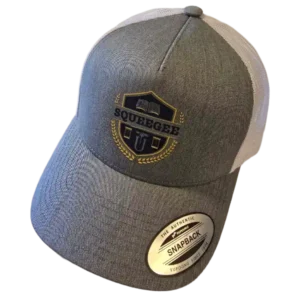 squeegee u heather grey & white trucker hat